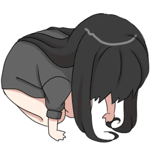 Эмодзи girl with long black hair