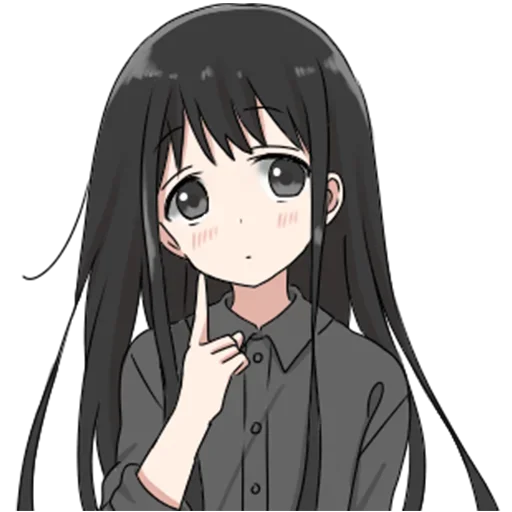 Эмодзи girl with long black hair