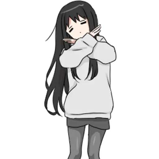 Эмодзи girl with long black hair
