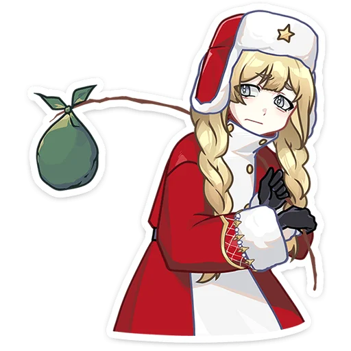 Эмодзи Новогодний посыльный Аня