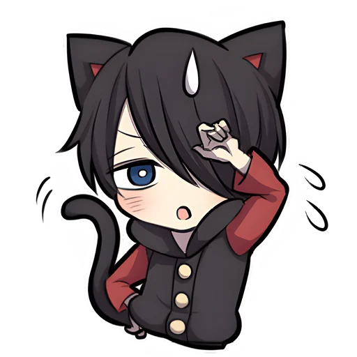 Эмодзи Чёрный котёнок 3