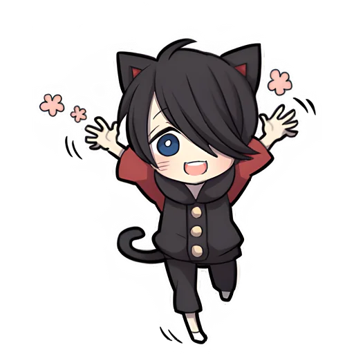 Эмодзи Чёрный котёнок 3