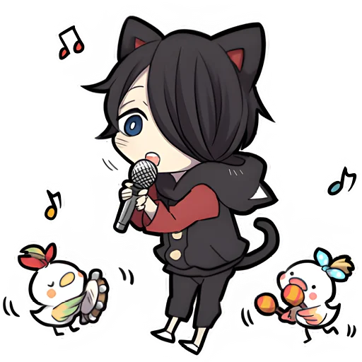 Эмодзи Чёрный котёнок 3