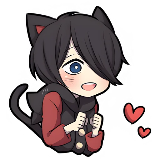 Эмодзи Чёрный котёнок 3