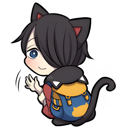 Эмодзи Чёрный котёнок 3