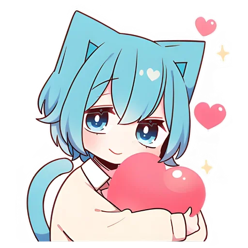 Эмодзи Голубой котик-кун