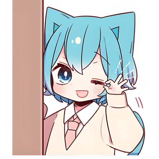 Эмодзи Голубой котик-кун