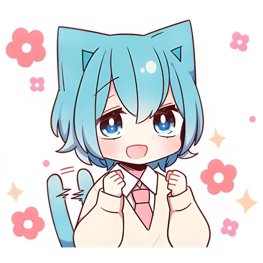 Эмодзи Голубой котик-кун