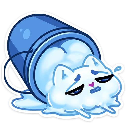 Эмодзи Котялок в ведёрке