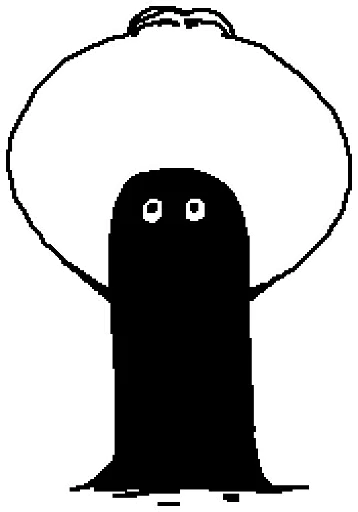 Эмодзи Длинный Чёрный Чел