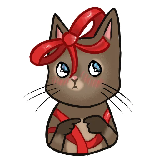 Эмодзи новогодний кот