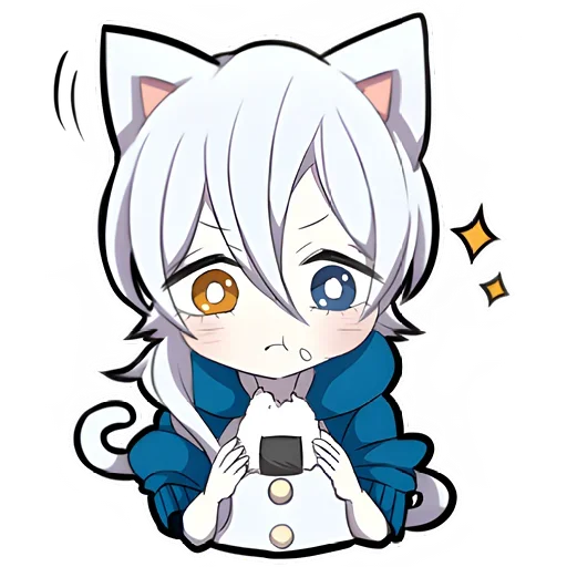 Эмодзи Белый котёнок