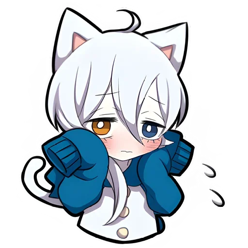 Эмодзи Белый котёнок