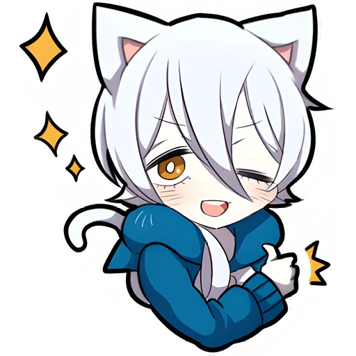 Эмодзи Белый котёнок