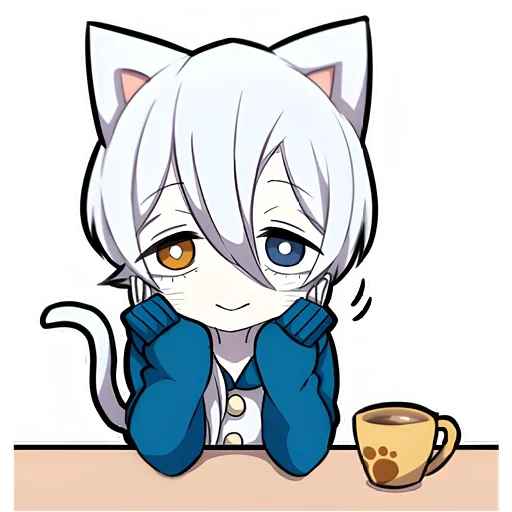 Эмодзи Белый котёнок