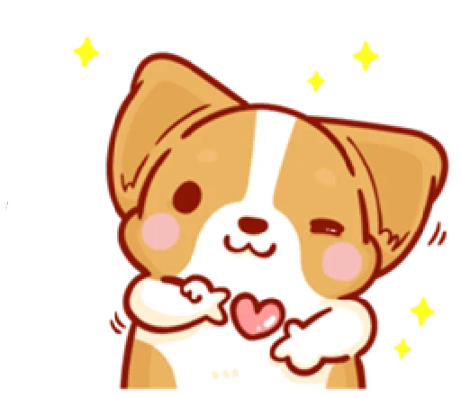 Эмодзи corgi in-love