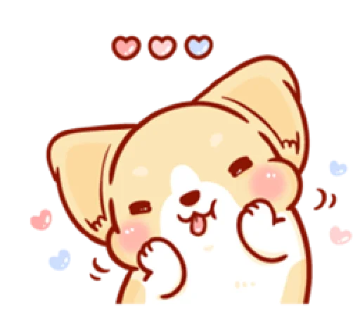 Эмодзи corgi in-love
