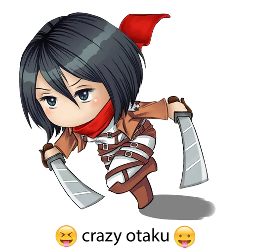 Эмодзи "attack on titan"😝crazy otaku😛