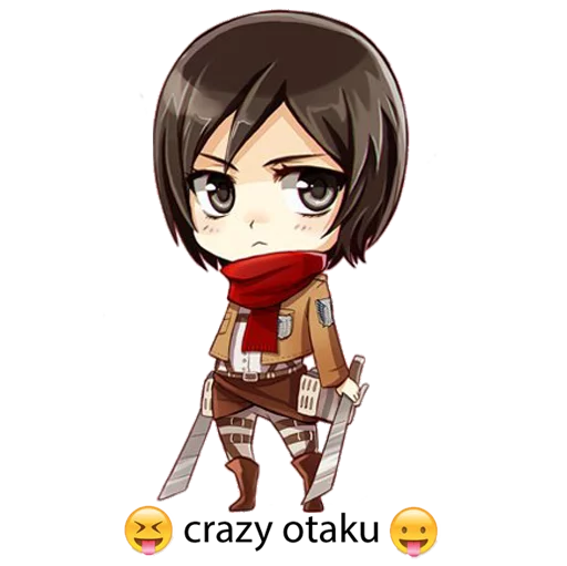 Эмодзи "attack on titan"😝crazy otaku😛