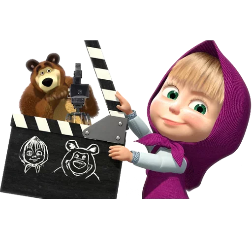 Эмодзи маша и медведь