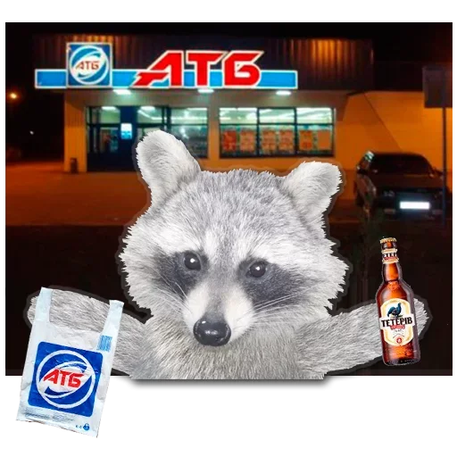 Эмодзи famous racoon