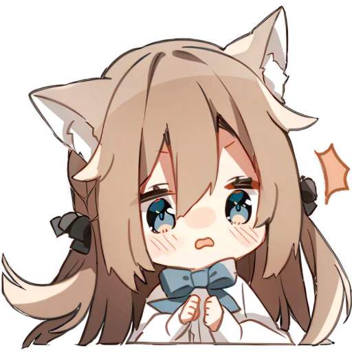 Эмодзи Пушистая кошкодевочка