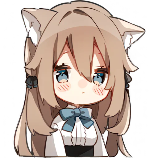 Эмодзи Пушистая кошкодевочка