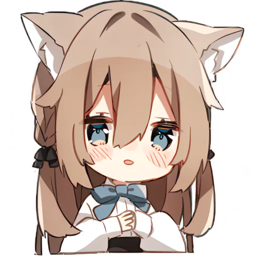 Эмодзи Пушистая кошкодевочка