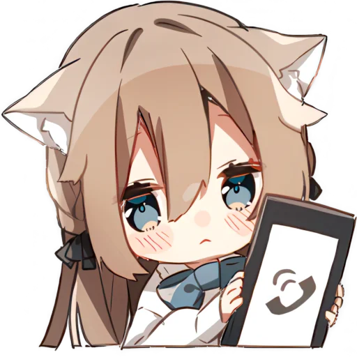 Эмодзи Пушистая кошкодевочка