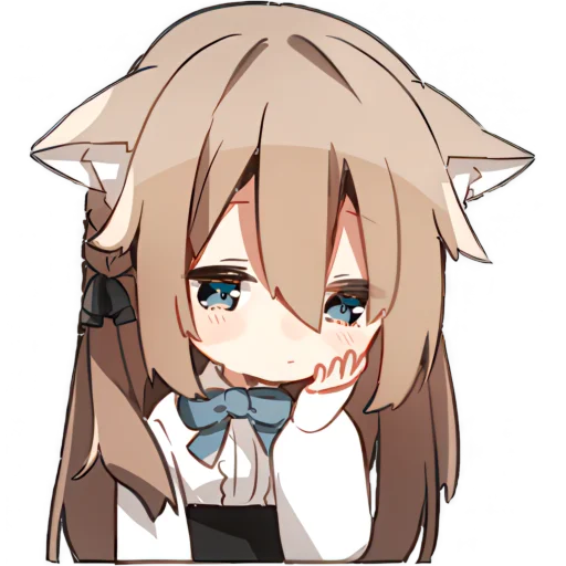 Эмодзи Пушистая кошкодевочка