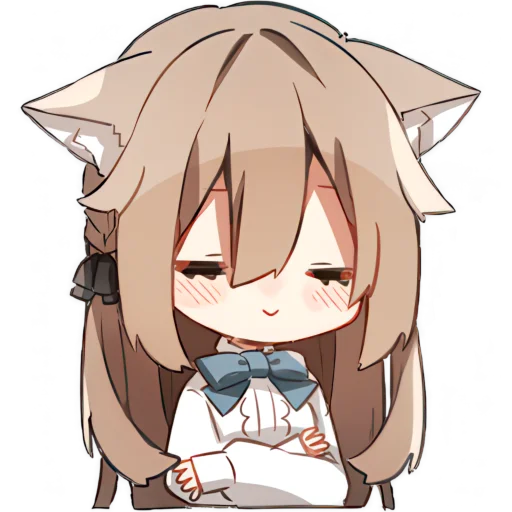 Эмодзи Пушистая кошкодевочка