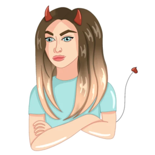 Эмодзи Girl from CatsiArt