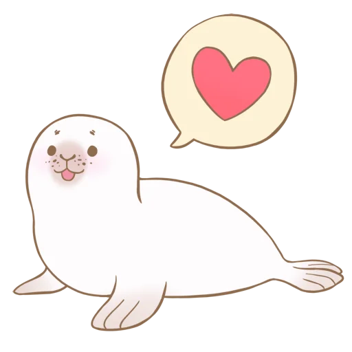 Эмодзи Little white seal