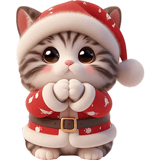 Эмодзи Новогодний котик