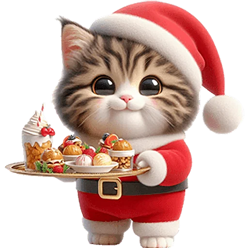 Эмодзи Новогодний котик