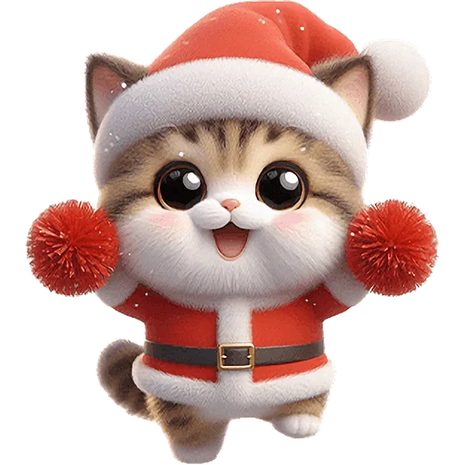 Эмодзи Новогодний котик