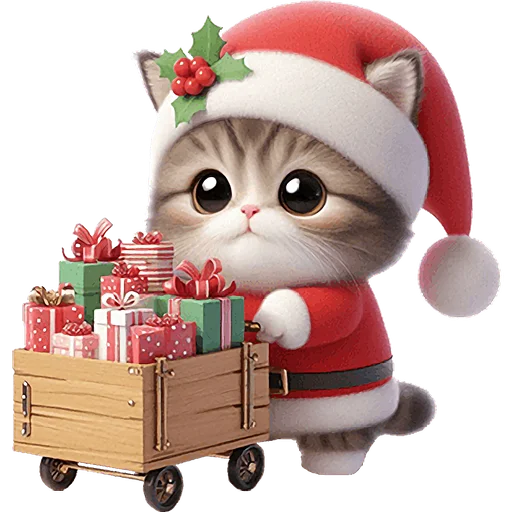 Эмодзи Новогодний котик
