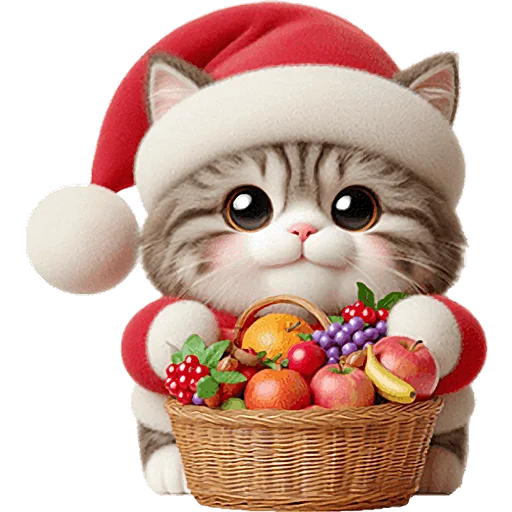 Эмодзи Новогодний котик