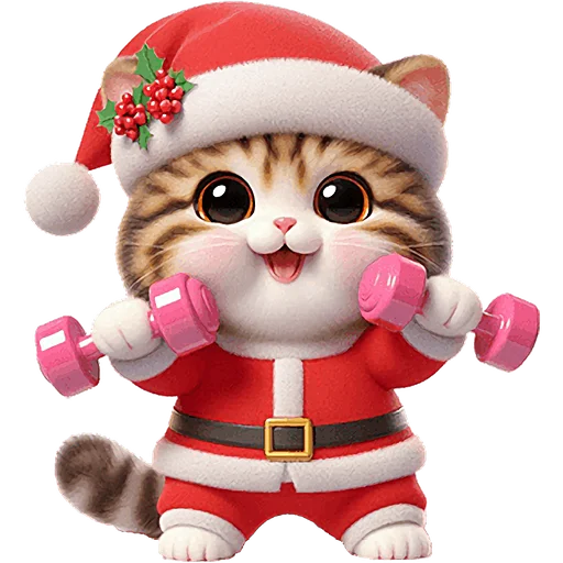 Эмодзи Новогодний котик