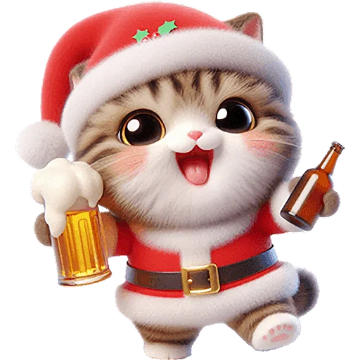 Эмодзи Новогодний котик