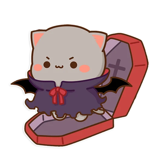 Эмодзи mochi peach cats - Halloween