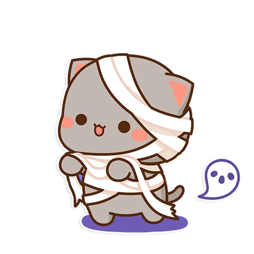 Эмодзи mochi peach cats - Halloween