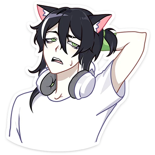 Эмодзи Мауси и Рен на каникулах без надписей