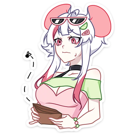 Эмодзи Мауси и Рен на каникулах без надписей