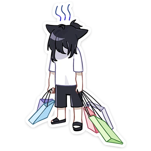 Эмодзи Мауси и Рен на каникулах без надписей