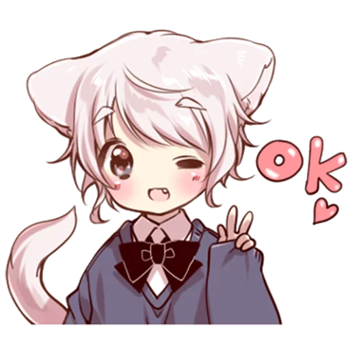 Эмодзи Cute cat ear boy
