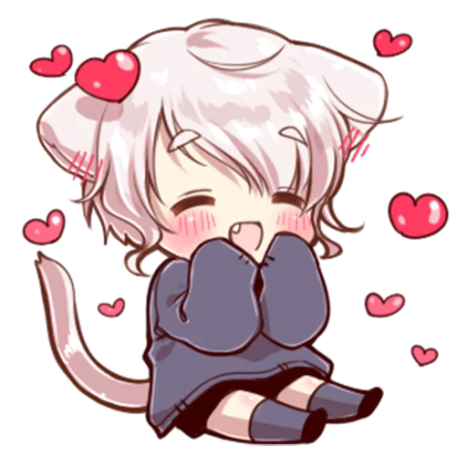 Эмодзи Cute cat ear boy