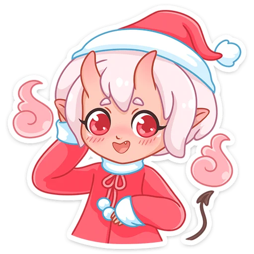Эмодзи Новогодняя Они-тян