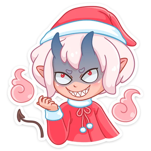 Эмодзи Новогодняя Они-тян