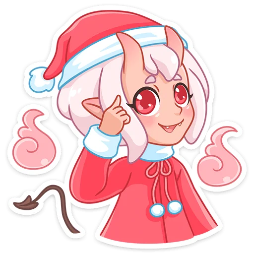 Эмодзи Новогодняя Они-тян